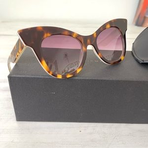Equipment Handcrafted Audrey Brown Tortoise Cat Eye Sunglasses EQ-07-AUDREY